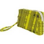 Black Yellow Punk Plaid Wristlet Pouch Bag (Small)