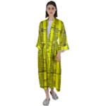 Black Yellow Punk Plaid Maxi Satin Kimono