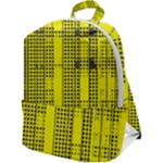 Black Yellow Punk Plaid Zip Up Backpack