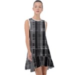 Black Punk Plaid Frill Swing Dress