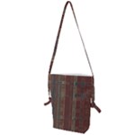 Rust Brown Grunge Plaid Folding Shoulder Bag