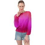 Fuchsia Ombre Color  Banded Bottom Chiffon Top