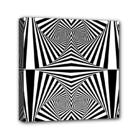 Black and White Stripes Mini Canvas 6  x 6  (Stretched) from ArtsNow.com