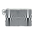 Black and White Stripes Canvas Cosmetic Bag (Large)