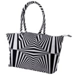 Black and White Stripes Canvas Shoulder Bag