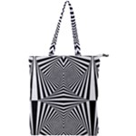 Black and White Stripes Double Zip Up Tote Bag