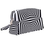 Black and White Stripes Wristlet Pouch Bag (Large)