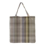 Beige Tan Madras Plaid Grocery Tote Bag