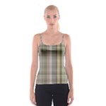 Beige Tan Madras Plaid Spaghetti Strap Top