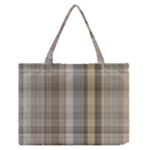 Beige Tan Madras Plaid Zipper Medium Tote Bag