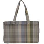 Beige Tan Madras Plaid Canvas Work Bag