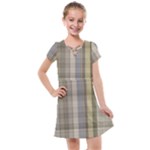 Beige Tan Madras Plaid Kids  Cross Web Dress