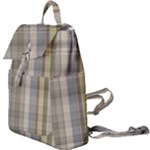 Beige Tan Madras Plaid Buckle Everyday Backpack