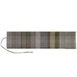 Beige Tan Madras Plaid Roll Up Canvas Pencil Holder (L)