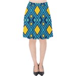 Geometric Abstract Diamond Velvet High Waist Skirt