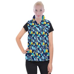 Geometric Hypnotic Shapes Women s Button Up Vest from ArtsNow.com
