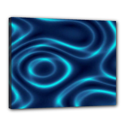 Blue Wavy Canvas 20  x 16  (Stretched) from ArtsNow.com