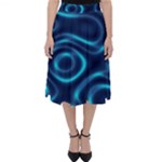 Blue Wavy Classic Midi Skirt
