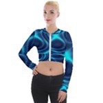 Blue Wave 2 Long Sleeve Cropped Velvet Jacket