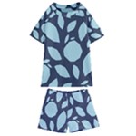 Orchard Fruits in Blue Kids  Swim Tee and Shorts Set