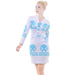 Child Abuse Prevention Support  Button Long Sleeve Dress