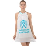 Child Abuse Prevention Support  Halter Tie Back Chiffon Dress