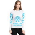 Child Abuse Prevention Support  Women s Long Sleeve Rash Guard