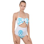 Child Abuse Prevention Support  Scallop Top Cut Out Swimsuit