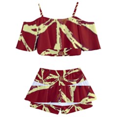 Kids  Off Shoulder Skirt Bikini 