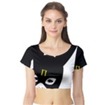 Bunny Girl Mask Short Sleeve Crop Top