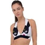 Bunny Girl Mask Halter Plunge Bikini Top