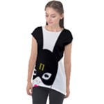 Bunny Girl Mask Cap Sleeve High Low Top