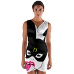 Bunny Girl Mask Wrap Front Bodycon Dress