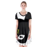 Bunny Girl Mask Short Sleeve V-neck Flare Dress