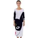 Bunny Girl Mask Quarter Sleeve Midi Bodycon Dress