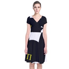 Short Sleeve Front Wrap Dress 