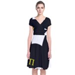 Bunny Girl Mask Short Sleeve Front Wrap Dress