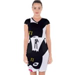 Bunny Girl Mask Capsleeve Drawstring Dress 