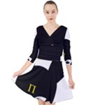 Bunny Girl Mask Quarter Sleeve Front Wrap Dress