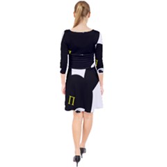 Quarter Sleeve Front Wrap Dress 