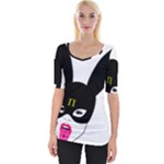 Bunny Girl Mask Wide Neckline Tee