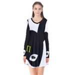 Bunny Girl Mask Long Sleeve V-neck Flare Dress