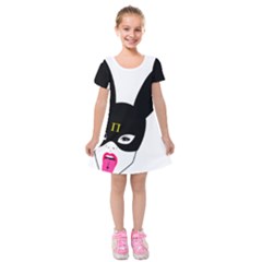 Bunny Girl Mask Kids  Short Sleeve Velvet Dress from ArtsNow.com