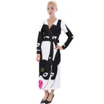 Bunny Girl Mask Velvet Maxi Wrap Dress