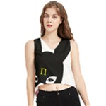 Bunny Girl Mask V-Neck Cropped Tank Top