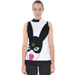 Bunny Girl Mask Mock Neck Shell Top