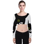 Bunny Girl Mask Velvet Long Sleeve Crop Top