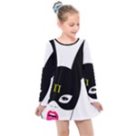 Bunny Girl Mask Kids  Long Sleeve Dress