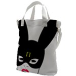 Bunny Girl Mask Canvas Messenger Bag