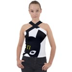 Bunny Girl Mask Cross Neck Velour Top